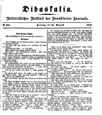 Didaskalia Donnerstag 22. August 1878