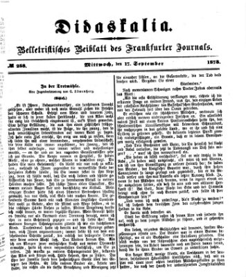 Didaskalia Dienstag 17. September 1878