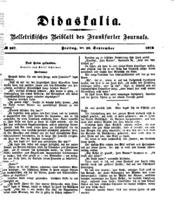 Didaskalia Donnerstag 26. September 1878