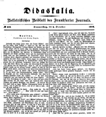 Didaskalia Mittwoch 2. Oktober 1878
