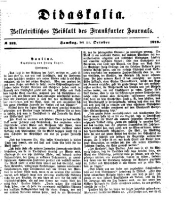 Didaskalia Freitag 11. Oktober 1878