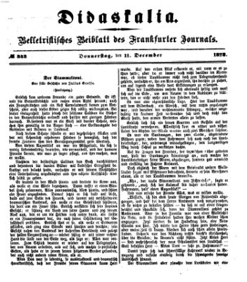 Didaskalia Mittwoch 11. Dezember 1878