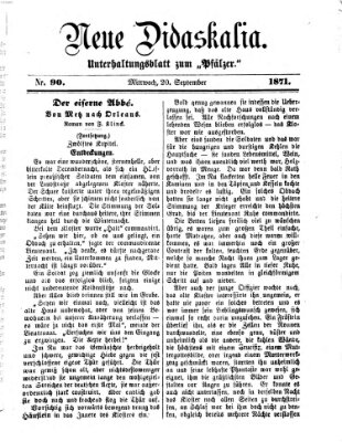 Neue Didaskalia (Pfälzer) Mittwoch 20. September 1871