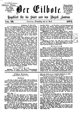 Der Eilbote Donnerstag 20. April 1871