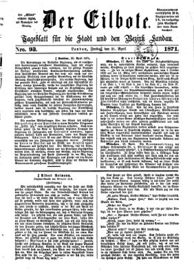 Der Eilbote Freitag 21. April 1871