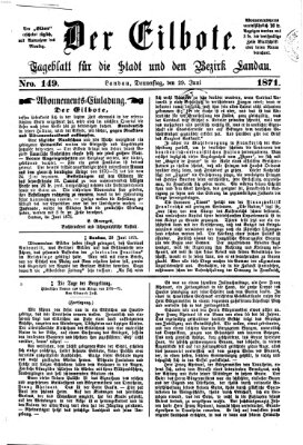 Der Eilbote Donnerstag 29. Juni 1871