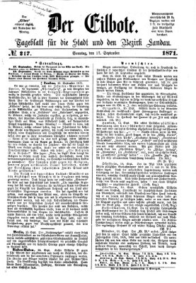 Der Eilbote Sonntag 17. September 1871