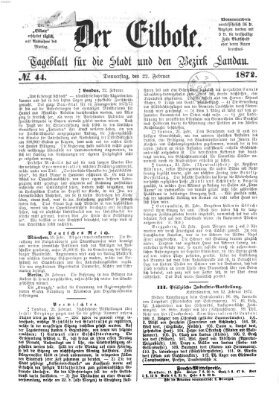 Der Eilbote Donnerstag 22. Februar 1872