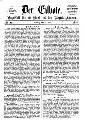 Der Eilbote Samstag 13. April 1872