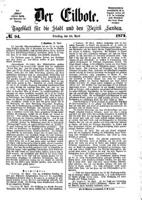 Der Eilbote Dienstag 23. April 1872
