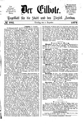 Der Eilbote Dienstag 3. Dezember 1872