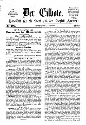 Der Eilbote Samstag 21. Dezember 1872