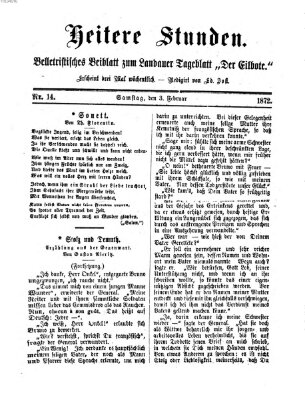 Heitere Stunden (Der Eilbote) Samstag 3. Februar 1872