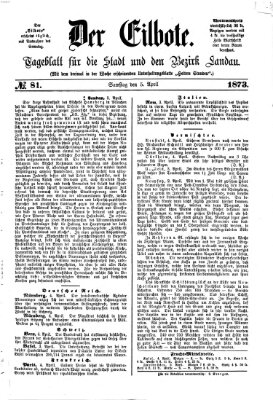 Der Eilbote Samstag 5. April 1873