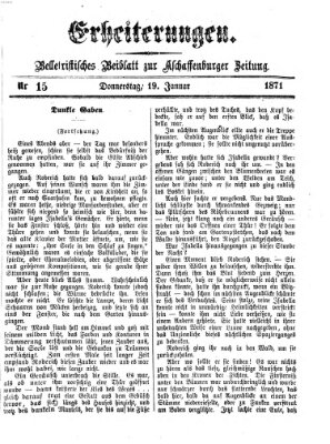 Erheiterungen (Aschaffenburger Zeitung) Donnerstag 19. Januar 1871