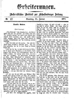 Erheiterungen (Aschaffenburger Zeitung) Samstag 21. Januar 1871