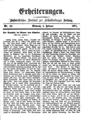 Erheiterungen (Aschaffenburger Zeitung) Mittwoch 1. Februar 1871