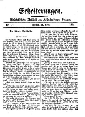 Erheiterungen (Aschaffenburger Zeitung) Freitag 21. April 1871