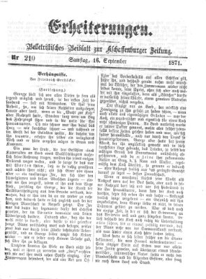 Erheiterungen (Aschaffenburger Zeitung) Samstag 16. September 1871
