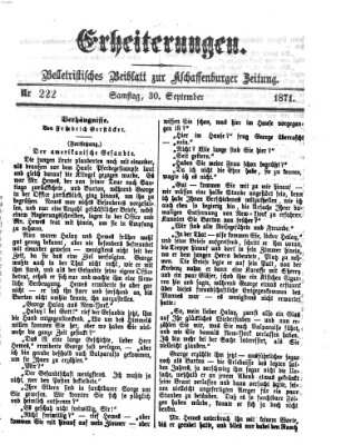 Erheiterungen (Aschaffenburger Zeitung) Samstag 30. September 1871