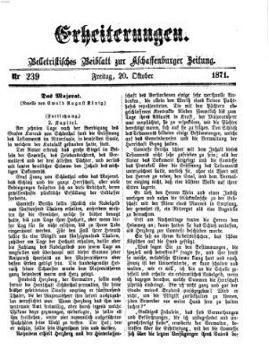 Erheiterungen (Aschaffenburger Zeitung) Freitag 20. Oktober 1871
