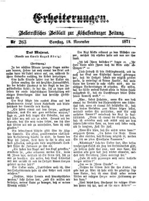 Erheiterungen (Aschaffenburger Zeitung) Samstag 18. November 1871