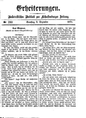 Erheiterungen (Aschaffenburger Zeitung) Samstag 9. Dezember 1871