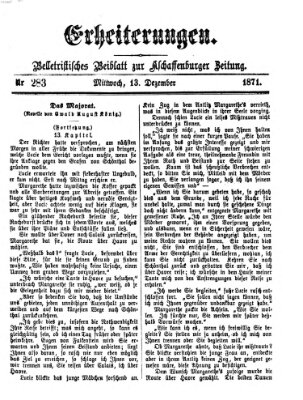 Erheiterungen (Aschaffenburger Zeitung) Mittwoch 13. Dezember 1871