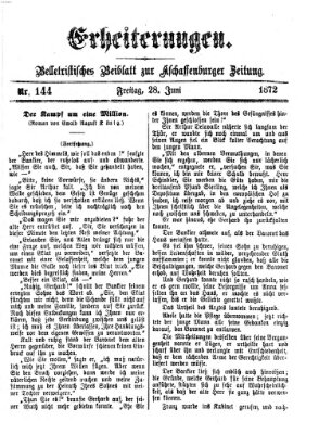 Erheiterungen (Aschaffenburger Zeitung) Freitag 28. Juni 1872