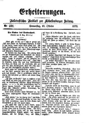 Erheiterungen (Aschaffenburger Zeitung) Donnerstag 10. Oktober 1872