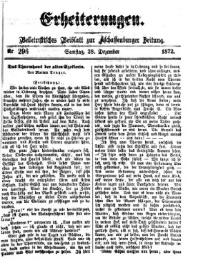 Erheiterungen (Aschaffenburger Zeitung) Samstag 28. Dezember 1872