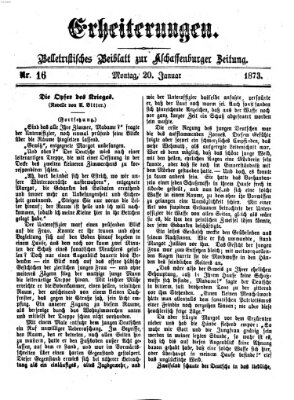 Erheiterungen (Aschaffenburger Zeitung) Montag 20. Januar 1873