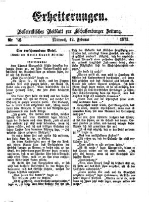 Erheiterungen (Aschaffenburger Zeitung) Mittwoch 12. Februar 1873