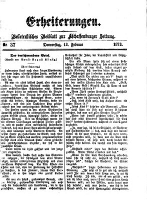 Erheiterungen (Aschaffenburger Zeitung) Donnerstag 13. Februar 1873