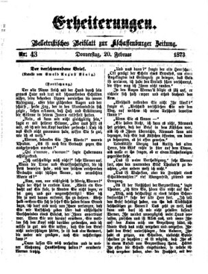 Erheiterungen (Aschaffenburger Zeitung) Donnerstag 20. Februar 1873