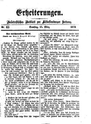 Erheiterungen (Aschaffenburger Zeitung) Samstag 15. März 1873