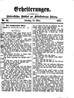 Erheiterungen (Aschaffenburger Zeitung) Dienstag 18. März 1873