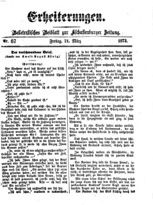 Erheiterungen (Aschaffenburger Zeitung) Freitag 21. März 1873