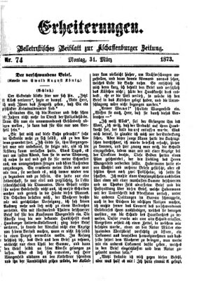 Erheiterungen (Aschaffenburger Zeitung) Montag 31. März 1873