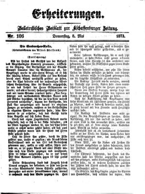 Erheiterungen (Aschaffenburger Zeitung) Donnerstag 8. Mai 1873