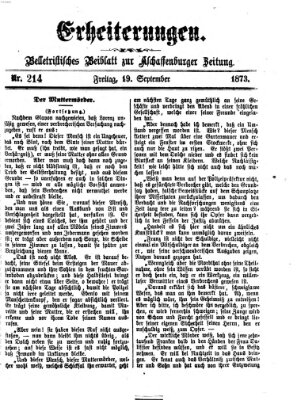 Erheiterungen (Aschaffenburger Zeitung) Freitag 19. September 1873