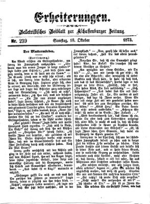 Erheiterungen (Aschaffenburger Zeitung) Samstag 18. Oktober 1873
