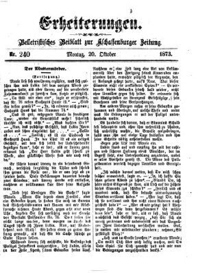 Erheiterungen (Aschaffenburger Zeitung) Montag 20. Oktober 1873