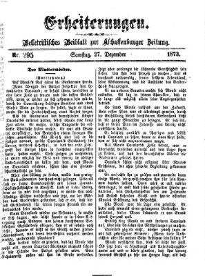 Erheiterungen (Aschaffenburger Zeitung) Samstag 27. Dezember 1873