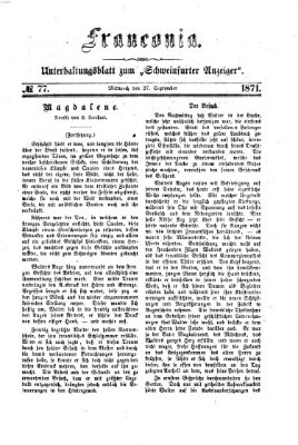 Franconia (Schweinfurter Anzeiger) Mittwoch 27. September 1871