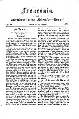 Franconia (Schweinfurter Anzeiger) Samstag 11. November 1871