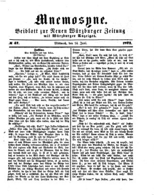 Mnemosyne (Neue Würzburger Zeitung) Mittwoch 14. Juni 1871