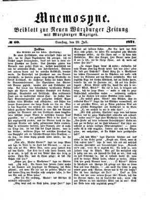 Mnemosyne (Neue Würzburger Zeitung) Samstag 29. Juli 1871
