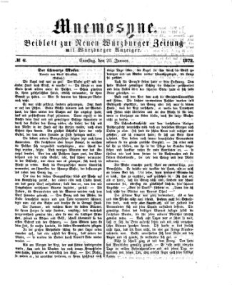 Mnemosyne (Neue Würzburger Zeitung) Samstag 20. Januar 1872