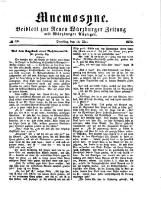 Mnemosyne (Neue Würzburger Zeitung) Samstag 18. Mai 1872